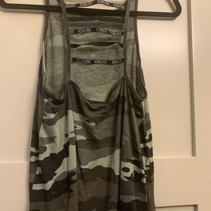 Victoria Secret Sport camo tank with cute stretch ladder back with logo